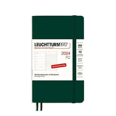 Abbildung von LEUCHTTURM1917 367789 Wochenkalender &amp; Notizbuch Pocket (A6) 2024, Softcover, Forest Green, Deutsch, 12 Monate