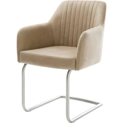 Abbildung von Schwingstuhl Greg Flex Beige Vintage Freischwinger rund Edelstahl