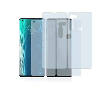 Abbildung von BROTECT 2 Stück Full Cover Schutzfolie für Motorola Edge (Display+Rückseite) Screen Displayschutz Folie [3D Curved, Kristall Klar]