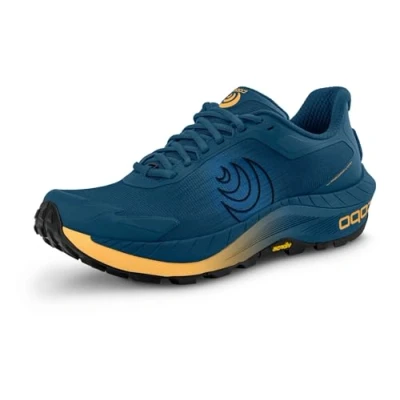 Abbildung von Topo Athletic Herren MTN Racer 4 Leichte, bequeme 5 mm Drop Trail Running Schuhe, Sportschuhe für Trail, Marineblau/Orange, 42.5 EU