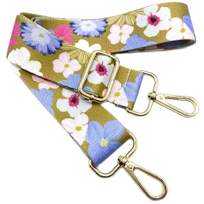 Abbildung von Verstellbarer Schultergurt Tasche Bunte Blumen, Taschengurte zum Wechseln, Taschengurt Breit mit Karabiner Gold, 80 130 cm Tragegurt für Damen Schultertaschen, Moderne Handtasche, 3.8cm, 606