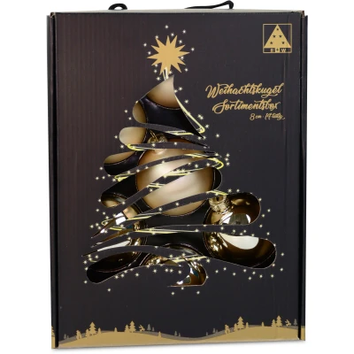 Abbildung von RIFFELMACHER &amp; WEINBERGER Weihnachtsbaumkugel &quot;Weihnachtsdeko, Christbaumschmuck, Christbaumkugeln, champagnerfarben&quot;, (Set, 14 St.), Ø ca. 8 cm, aus Glas, mit praktischer Aufbewahrungsbox