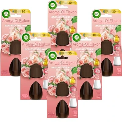 Abbildung von Air Wick Aroma Öl Flakon Beruhigende Rose 6er Pack (6 x 20ml), Nachfüller für Diffuser