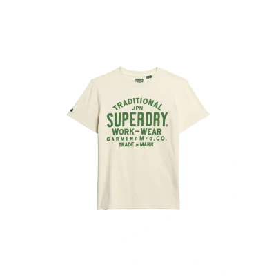 Abbildung von Superdry Machined Goods Workwear Tshirt print, Herren, Größe: Small, Cream
