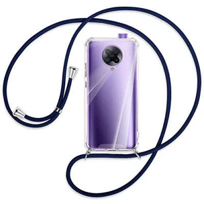 Abbildung von mtb more energy® Handykette kompatibel mit Xiaomi Poco F2 Pro, Redmi K30 Pro/Ultra (6.67&#039;&#039;) dunkelblau Smartphone Hülle zum Umhängen Anti Shock Strong TPU Case