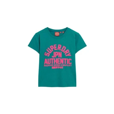 Abbildung von Superdry PUFF Tshirt print, Damen, Größe: 34, Ocean green marl