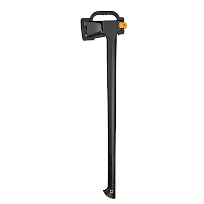 Abbildung von Fiskars Spaltaxt XL, Solid, Mit Klingen und Transportschutz, Antihaftbeschichtet, Hochwertige Stahl Klinge/Glasfaserverstärkter Kunststoff Stiel, Schwarz/Orange, A26, Länge: 92 cm, 2,6 kg, 1052043