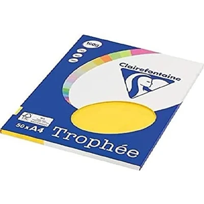 Abbildung von Clairefontaine 4167C Ries Druckerpapier / Kopierpapier Clairalfa PPP, DIN A4, 160g, 50 Blatt, Kanariengelb, 1