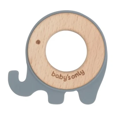 Abbildung von Baby&#039;s Only Beißring Elefant Greifling Baby Bietet viele Vorteile Kindersicher Beißspielzeug Holz und Hochwertigem Silikon Ab 0 Monate Grau