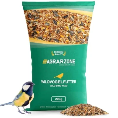 Abbildung von Agrarzone Vogelfutter Wildvögel ganzjährig 20Kg Wildvogelfutter mit hochwertigem Körner Mix für alle Vögel Fettfutter Sonnenblumenkerne Staubfrei &amp; ohne Zusatzstoffe
