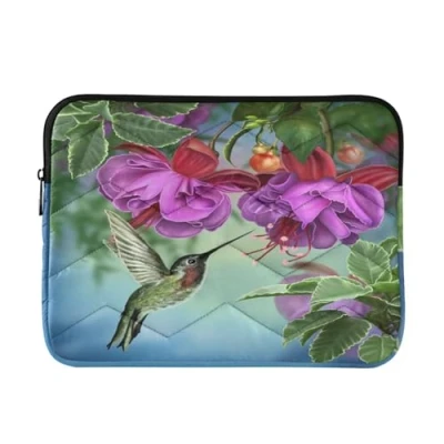 Abbildung von Laptop Hülle Tasche Kolibri Vogel Blume Laptoptasche Notebook Laptophülle Computer Tragetasche für 13 14 Zoll
