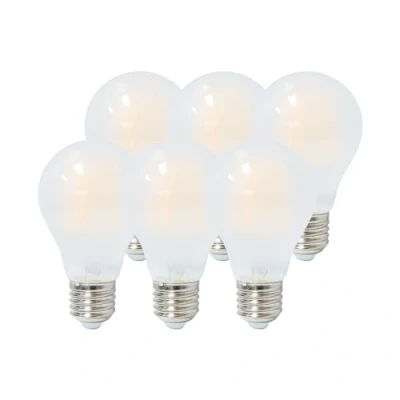 Abbildung von Garza 6er Pack LED Standard Opal Glühbirne A60, E27 Sockel, warmes Licht (2700k), 8W, 1060 Lumen, 360 Lichtwinkel, CRI 80.