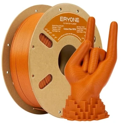 Abbildung von ERYONE PETG Carbon Fiber Filament 1.75mm +/ 0.03mm, CF 3D Drucker Filament, 1kg Spool (2.2LBS), Orange