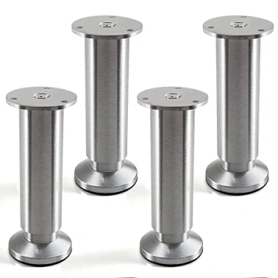 Abbildung von 4er Set Möbelfüße ALPHA verstellbar Bettfüße Alu gebürstet, belastbar bis 250 Kg, Höhe: 150 mm von SO TECH