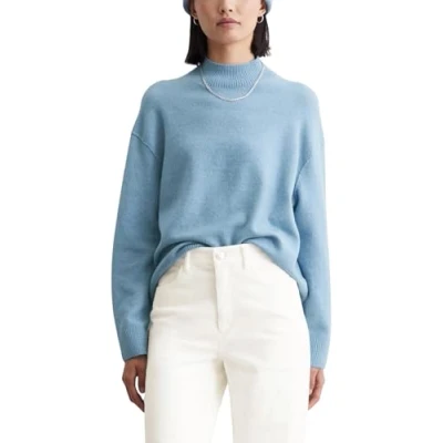 Abbildung von Marc O&#039;Polo Denim MOCK NECK Strickpullover, Damen, Größe: XXS, Medium blue melange