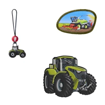 Abbildung von Step by Magic Mags Tractor Jimmy, 3 teilig, 2 Magnet Applikationen und 1 Anhänger, Landwirtschaft, passend zum Schulranzen oder Vorschulrucksack