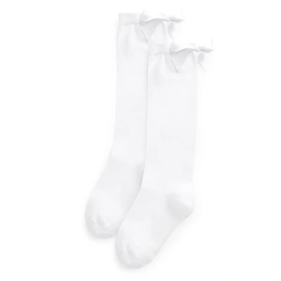 Abbildung von Next Cotton RICH BOW KNEE HIGH Socks 2 PACK Socken für Kinder, Größe: 26.5 30.5, White