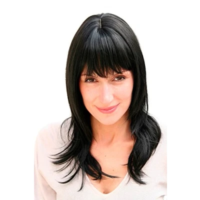 Abbildung von WIG ME UP 3003 1B Glatte lange Perücke in schwarz mit Pony