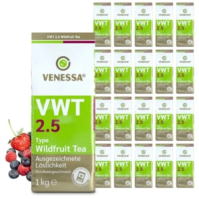 Abbildung von VENESSA VWT 2,5 Teegetränk Wildfrucht 20 x 1kg Automatentee Aromatisierter Schwarztee mit den sauren und süßenr Note wilder Früchte für Automaten