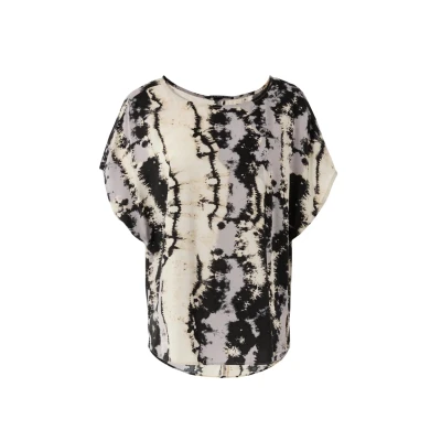 Abbildung von QS Damen 2146337 Bluse Kurzarm, Grey 92A0, 36