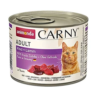 Abbildung von Carny Katzen Nassfutter Rind + Lamm (6 x 200g), von animonda ohne Getreide und Zucker, mit frischen fleischlichen Zutaten