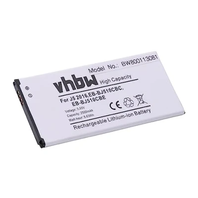 Abbildung von vhbw Akku kompatibel mit Samsung Galaxy J5 Metal 2016 Duos, Duos 4G LTE, SM J5108 Handy Smartphone Telefon (2500 mAh, 3,85 V, Li Ion)