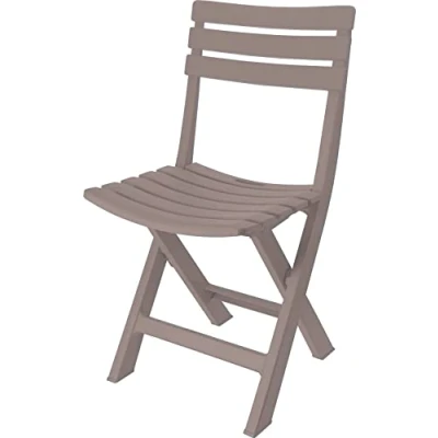 Abbildung von Spetebo Kunststoff Klappstuhl 80 x 45 cm braun Garten und Balkon Bistrostuhl klappbar Gartenstuhl Campingstuhl Outdoor Faltstuhl für Terrasse