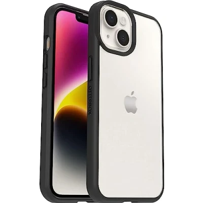 Abbildung von OtterBox Sleek Hülle für iPhone 14, stoßfest, sturzsicher, ultraschlank, schützende Hülle, Getestet nach Militärstandard,Transparent/Schwarz, Keine Einzelhandelsverpackung