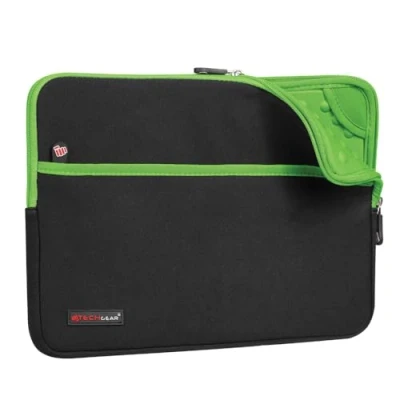 Abbildung von TECHGEAR [Sentinel Pro Sleeve (13) Schmale Schutzhülle aus Neopren mit Reißverschluss und Anti Shock Bubble Innenausstattung für iPad 12.9&quot; [Grün]