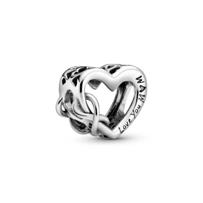 Abbildung von Pandora LOVE YOU MUM Infinity Heart Charm, Damen, Größe: One Size, Silver coloured