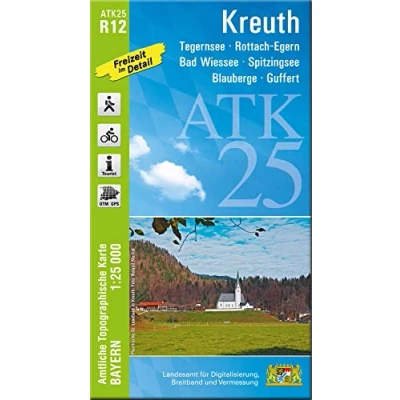 Abbildung von ATK25 R12 Kreuth (Amtliche Topographische Karte 1:25000): Tegernsee, Rottach Egern, Bad Wiessee, Spitzingsee, Blauberge, Guffert (ATK25 Amtliche 1:25000 Bayern)