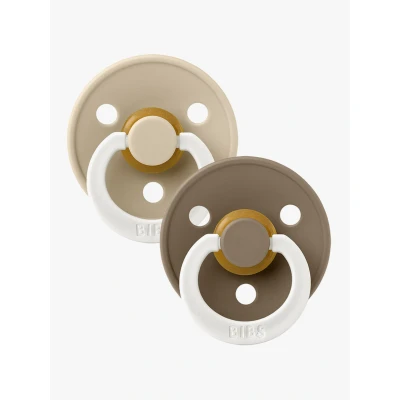 Abbildung von BIBS Schnuller Colour 2er Pack Latex Größe 2, Vanilla Glow/Dark Oak Glow