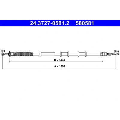 Abbildung von ATE 24.3727 0581.2 Handbremsseil 1658 ALFA ROMEO: MiTo