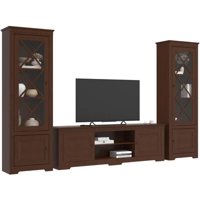 Abbildung von Home affaire Wohnwand &quot;Lisa&quot;, (Set, 3 St.), bestehend aus zwei Vitrinen und einem Lowboard, massives Kiefernholz
