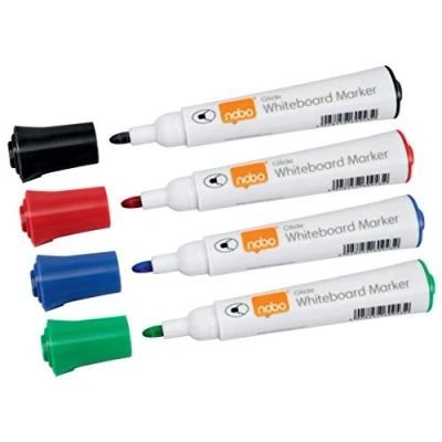 Abbildung von Nobo Glide Drywipe Whiteboardmarker Set, 10 Stück, Feine 2 mm Rundspitze, Mehrfarbig, 1915268