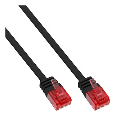 Abbildung von InLine® Patchkabel flach, U/UTP, Cat.6, schwarz, 0,5m