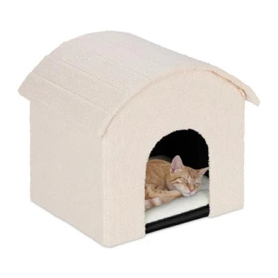 Abbildung von relaxdays Tierhöhle Beige Katzenhöhle mit Kratzfläche