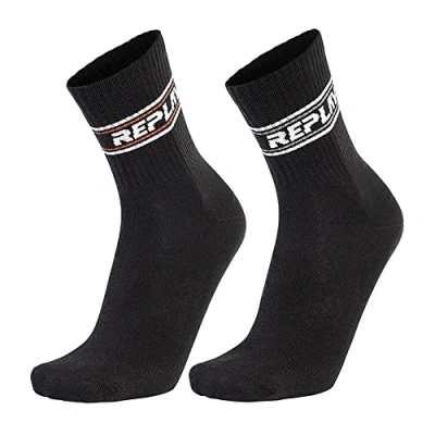 Abbildung von Replay Herren Socken lang Tennissocken, Black/Black N191 (Schwarz), 35 38