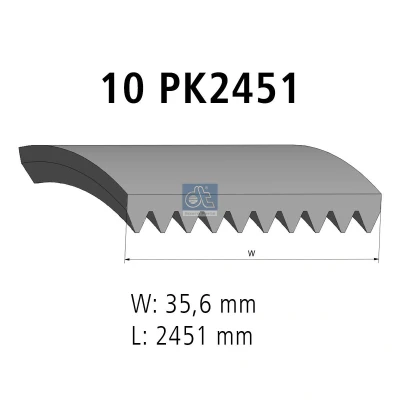 Abbildung von DT Spare Parts 1.51502 Keilrippenriemen 2451mm 10