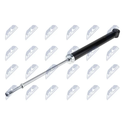 Abbildung von NTY A TY 026 Stoßdämpfer Hinterachse Gasdruck Teleskop oben Stift, unten Auge TOYOTA: Yaris Verso (P2) 1.3, 1.5, 1.4 D 4D 1999 2005