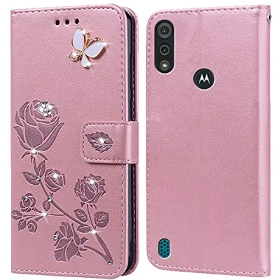 Abbildung von PKQTOP Hülle für Motorola Moto E6S 2020/E6I Handyhülle,Klappbar Tasche Case,Standfunktion,Kartenfach,Silikon Bumper,Stoßfeste Schutzhülle Cover E6I(6.1&quot;)