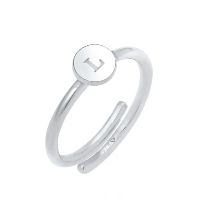 Abbildung von Elli Letter L Ring silvercoloured, Damen, Größe: 54, Silver/coloured