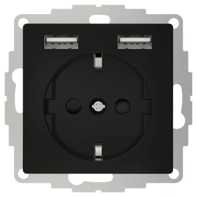 Abbildung von 2USB inChargePRO USB AA Steckdose 12W 2.4A Schwarz