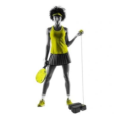 Abbildung von Swingball Pro All Surface Reflex Tennistrainer mit echtem Tennisball &amp; Power Padelschläger, Rücklaufschnur, alle Oberflächenbasis, Solo Tennisübung, für Kinder ab 6 Jahren bis Erwachsene