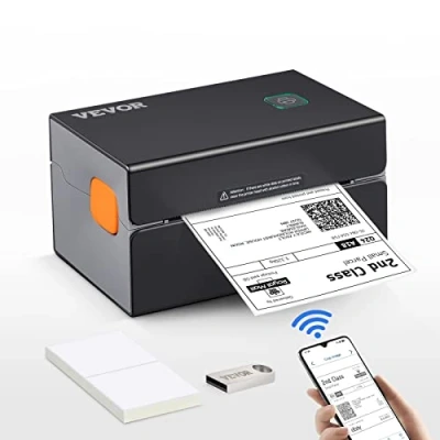 Abbildung von VEVOR Thermo Etikettendrucker 175x109x94mm Drucker Bluetooth/USB