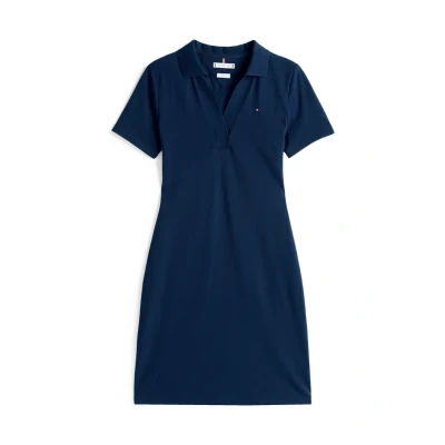 Abbildung von Tommy Hilfiger SLIM OPEN Dress Freizeitkleid, Damen, Größe: XXS, Dark night navy