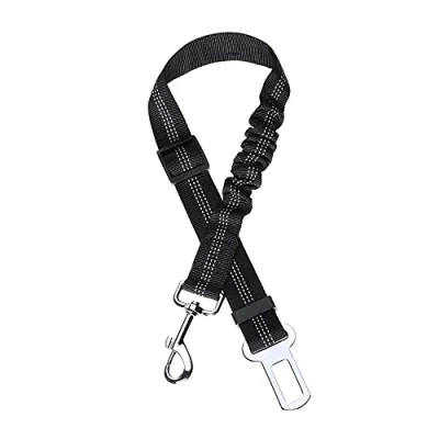 Abbildung von Toozey Hundegurt fürs Auto, Verstellbarer Anschnallgurt, Hundesicherheitsgurt mit Elastischer Ruckdämpfung und Starke Karabiner, für Kleine Mittlere Hunde Alle Autotypen, Schwarz