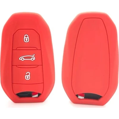 Abbildung von Nordecco Silikon Schlüsselhülle, passend für Fiat 600 600e Electric 2024 2025 3 Tasten Keyless Remote Fob (Rot)