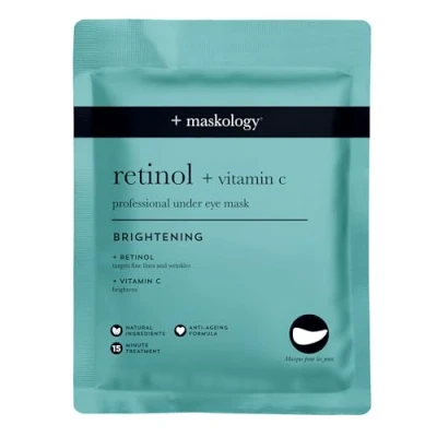 Abbildung von MASKOLOGY Retinol + VITAMIN C Professionelle Unteraugenmaske, 3 Anwendungen, Unteraugenmasken zur Hydratation der Haut, Augenklappen, Hautpflege, Augenklappen