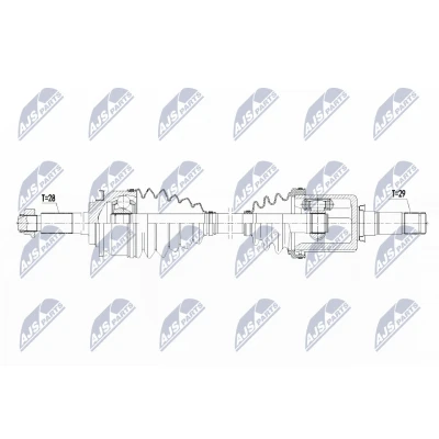 Abbildung von NTY NPW FR 088 Antriebswelle Vorderachse links FORD: Ranger Mk3